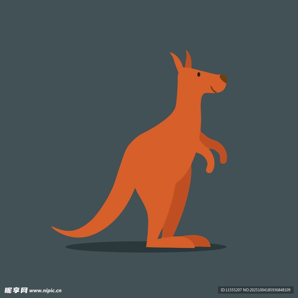 站立的橙色袋鼠形象