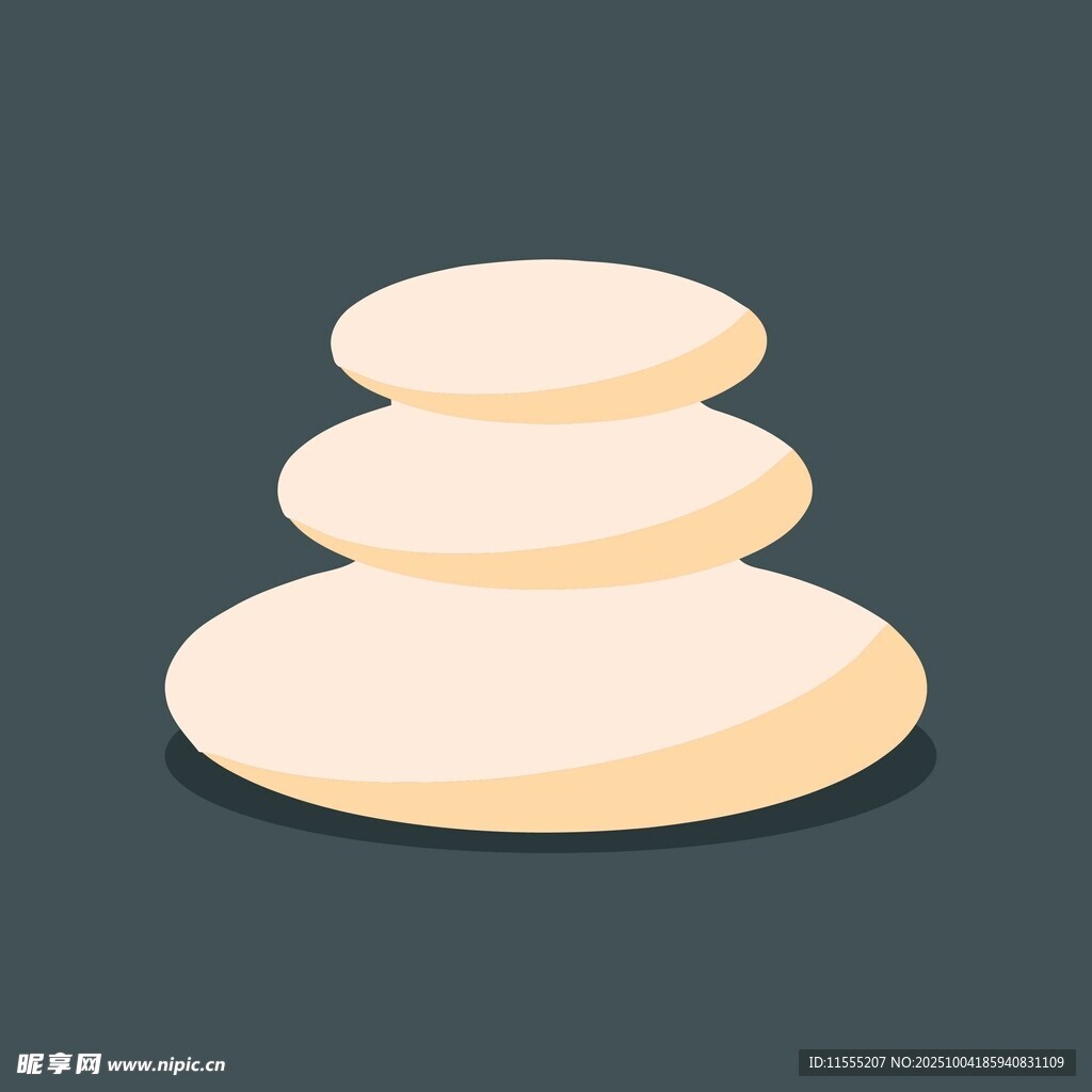 堆叠的圆形石片