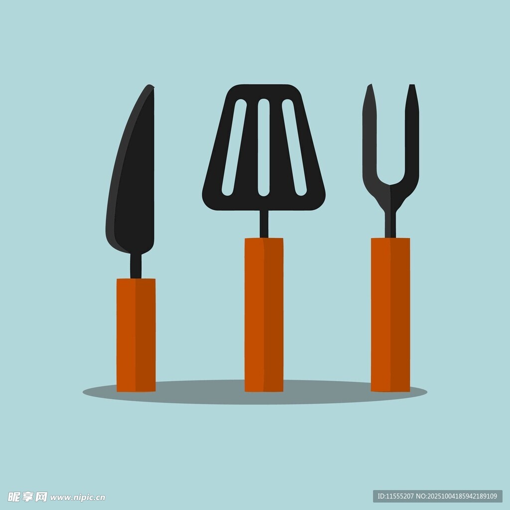 三把厨房工具插画