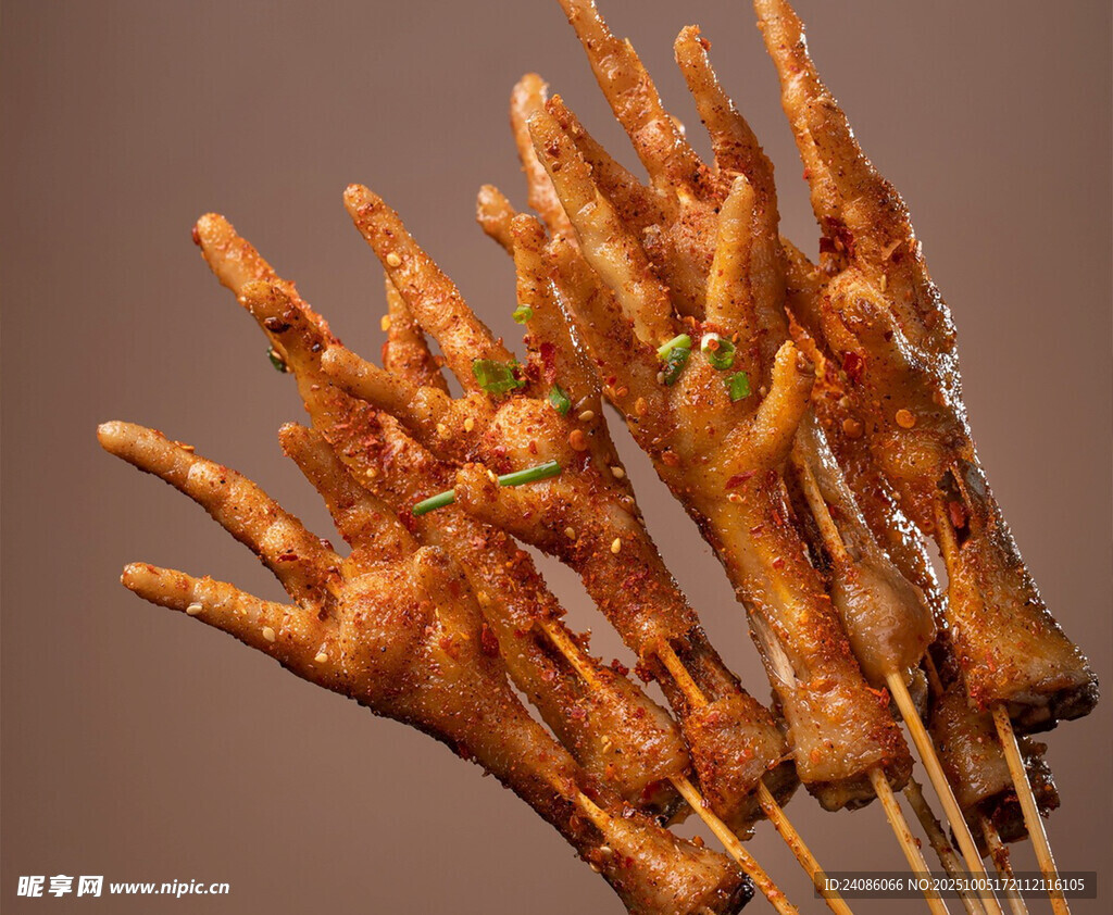 香辣烤鸡爪串