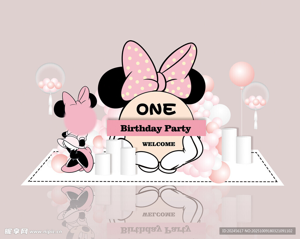 米妮蝴蝶结生日派对