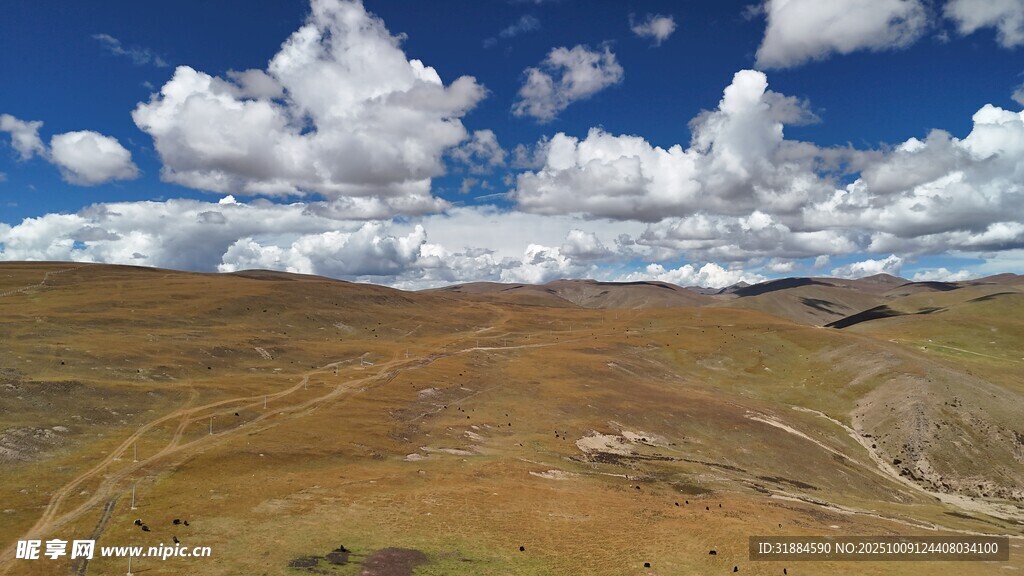 广袤草原上的蓝天白云