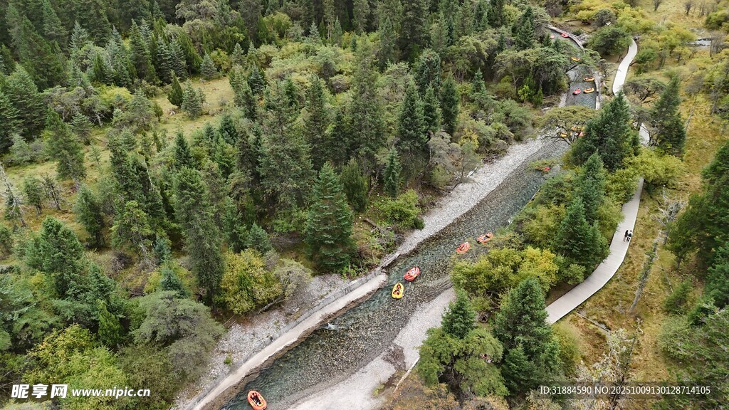 俯瞰山林间的蜿蜒公路