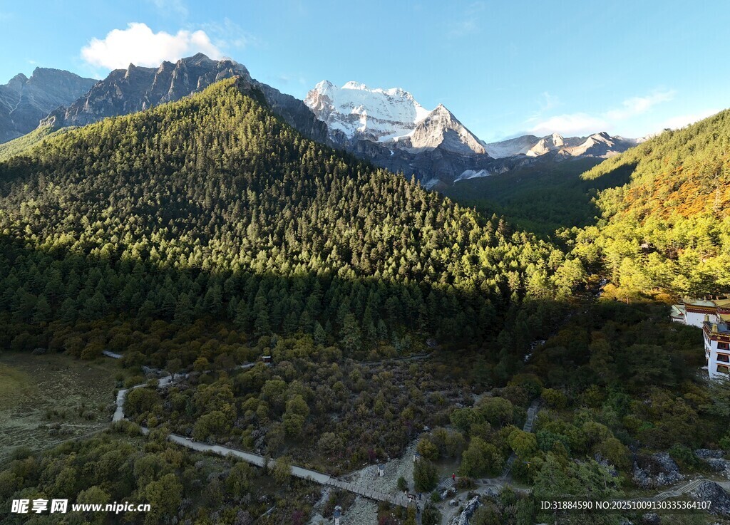 山间美景阳光照耀山林