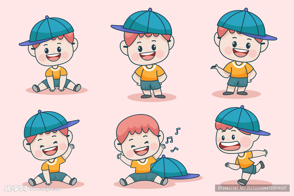 活泼儿童多样可爱姿态