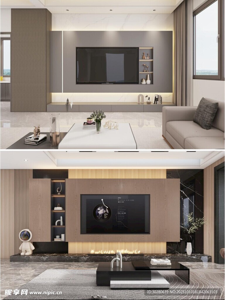 电视背景墙 客厅效果图 电视墙