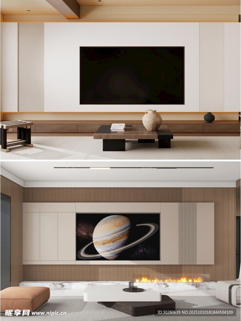 电视背景墙 客厅效果图 电视墙