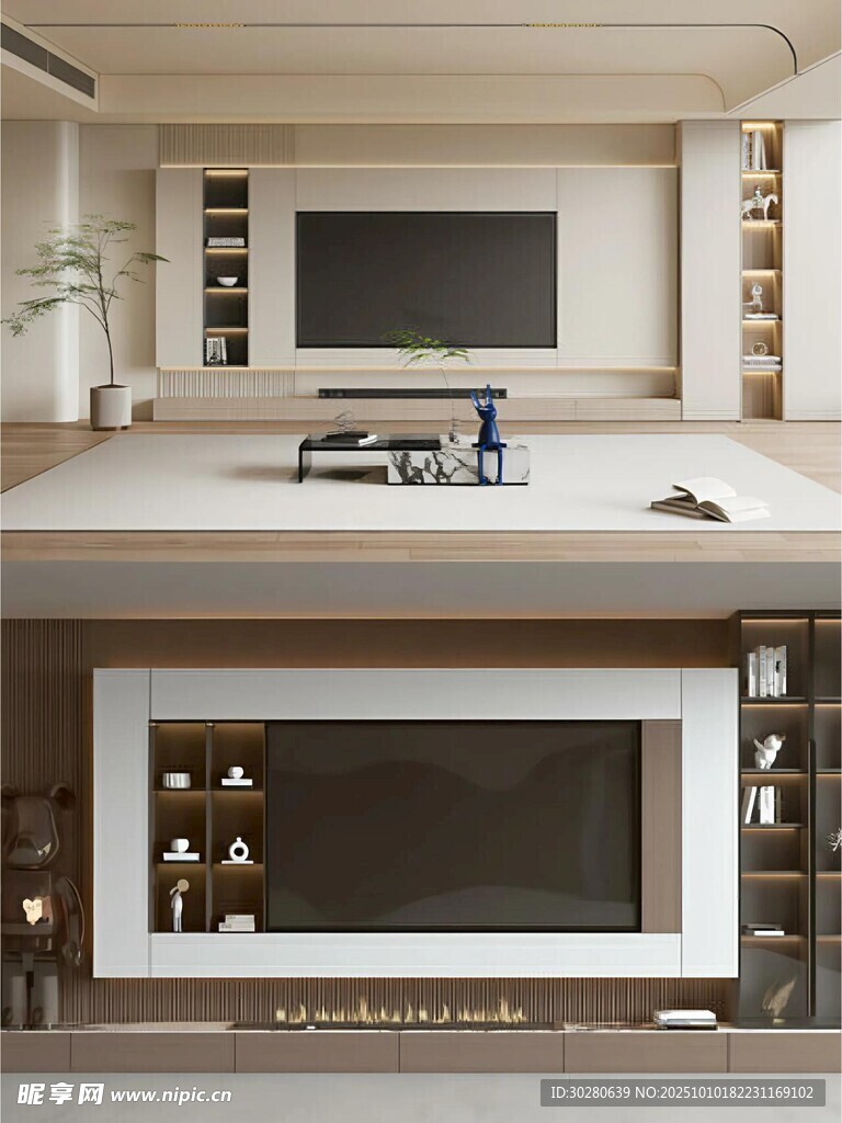 电视背景墙 客厅效果图 电视墙