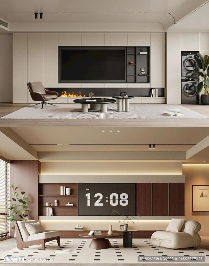 电视背景墙 客厅效果图 电视墙