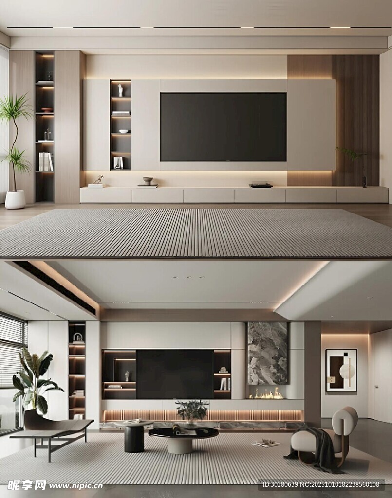 电视背景墙 客厅效果图 电视墙