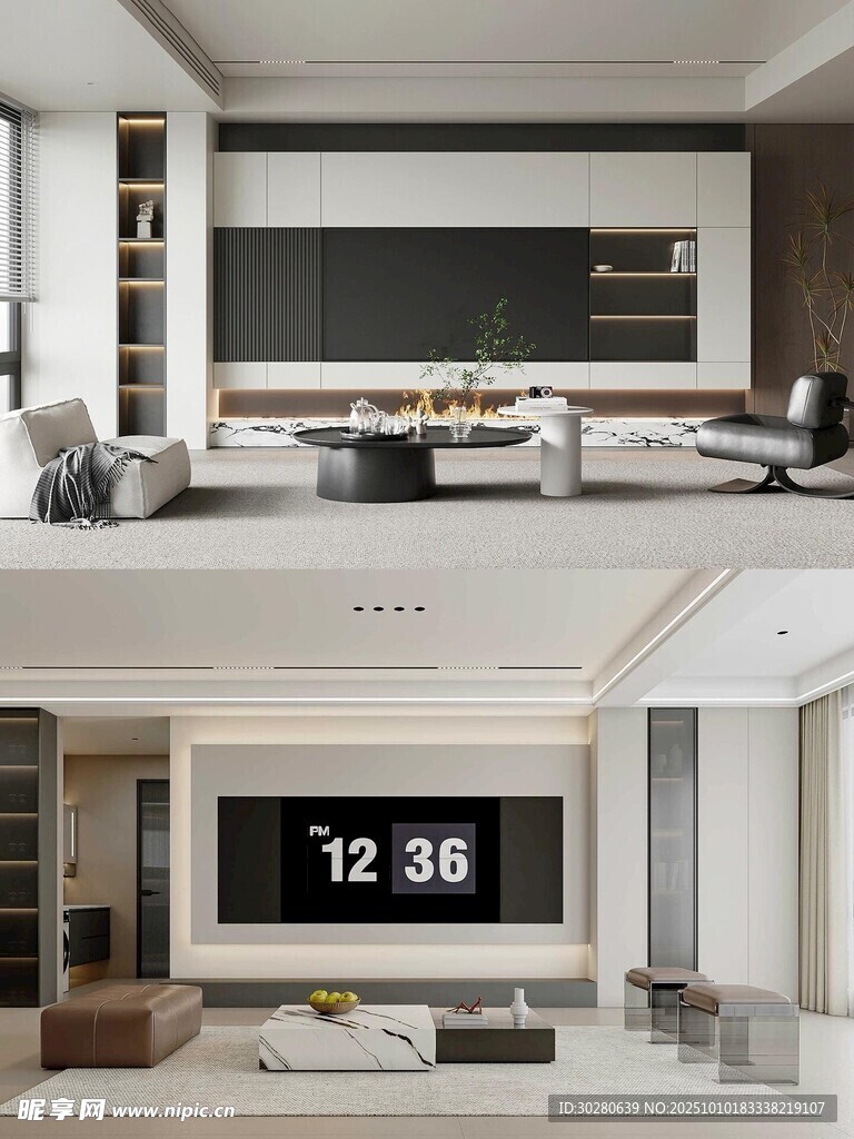 电视背景墙 客厅效果图 电视墙