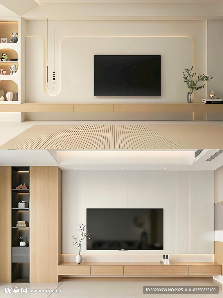 电视背景墙 客厅效果图 电视墙