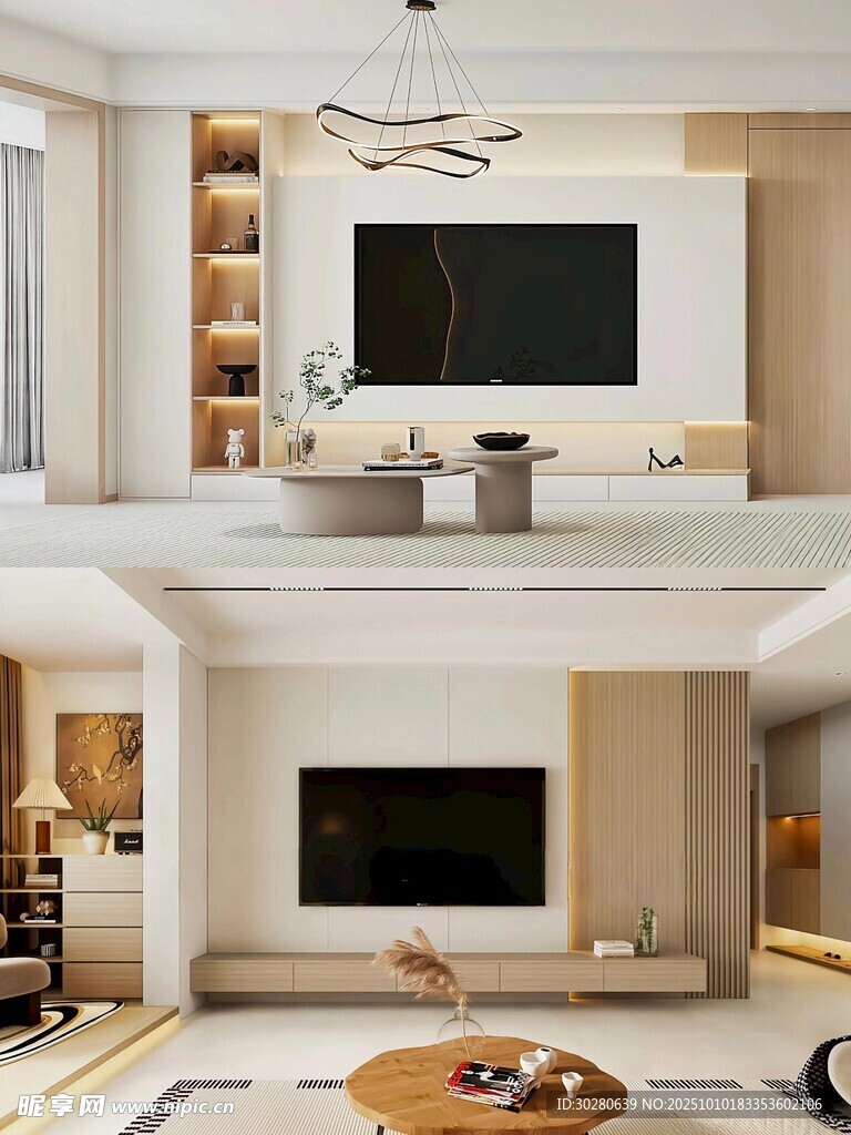 电视背景墙 客厅效果图 电视墙