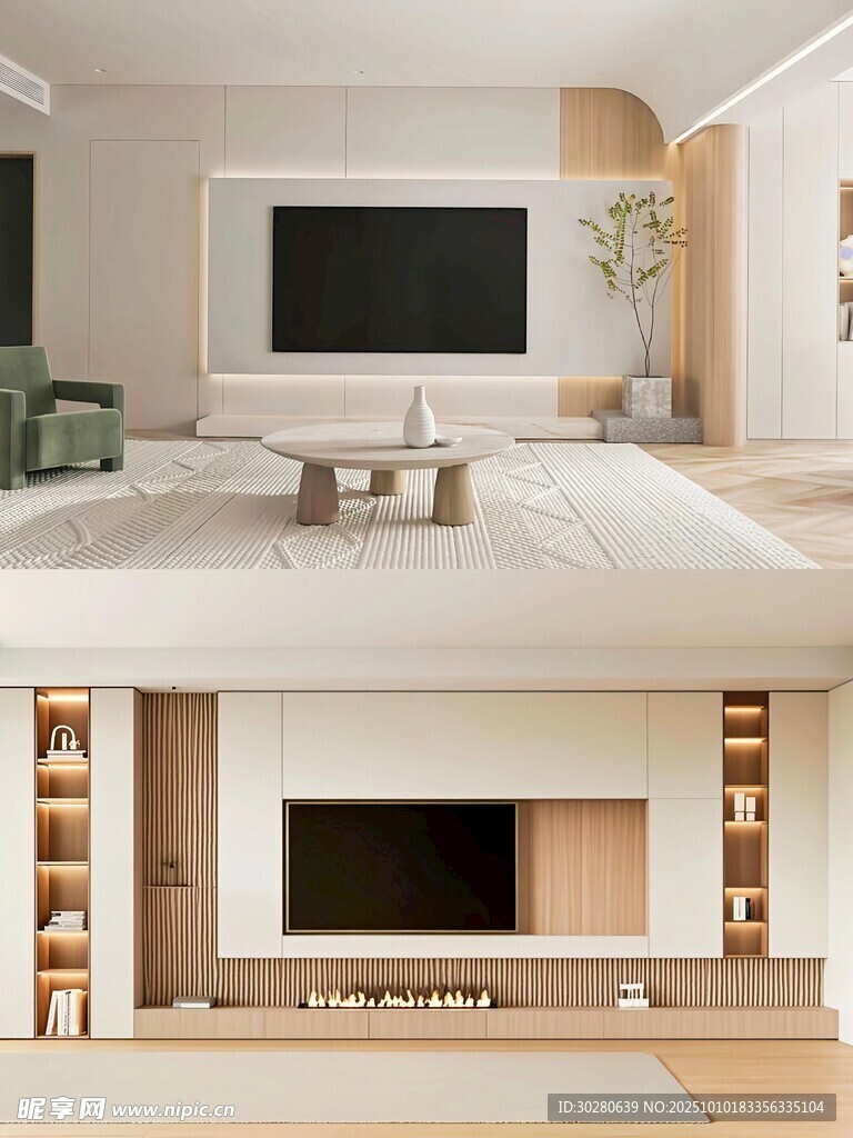 电视背景墙 客厅效果图 电视墙