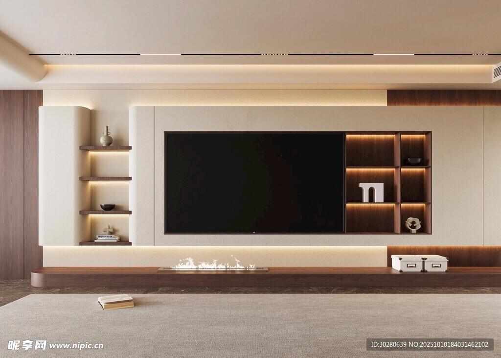 电视背景墙 客厅效果图 电视墙