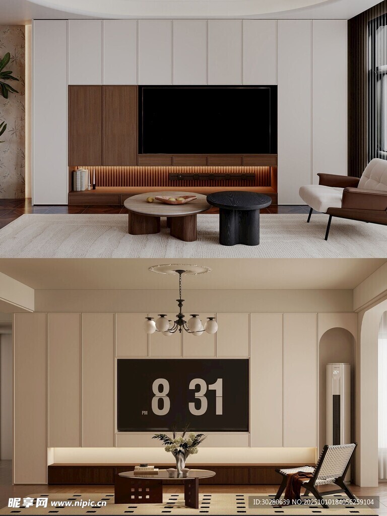 电视背景墙 客厅效果图 电视墙