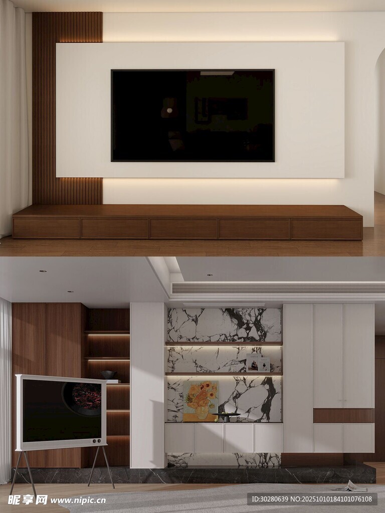 电视背景墙 客厅效果图 电视墙