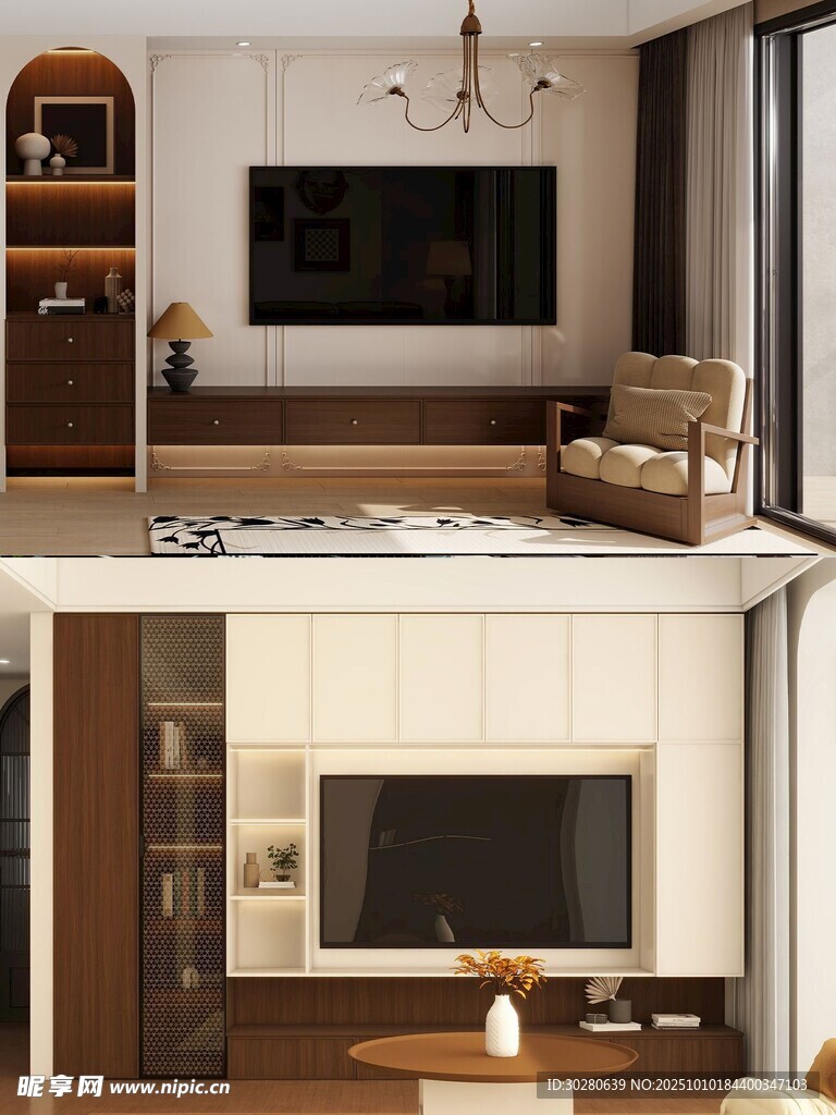 电视背景墙 客厅效果图 电视墙