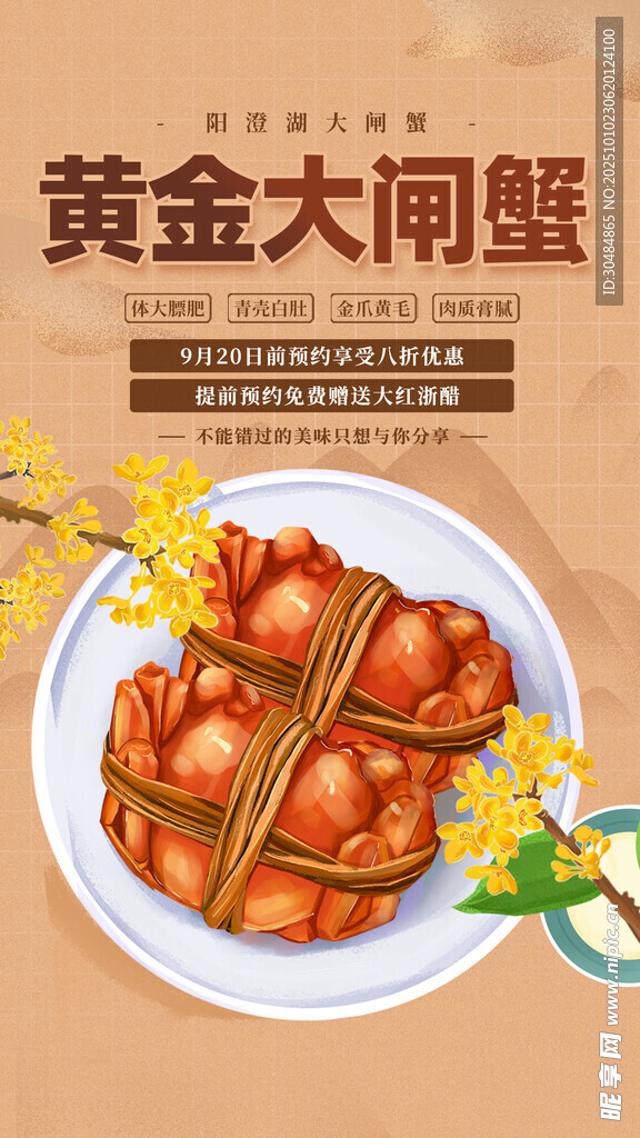 大闸蟹促销海报