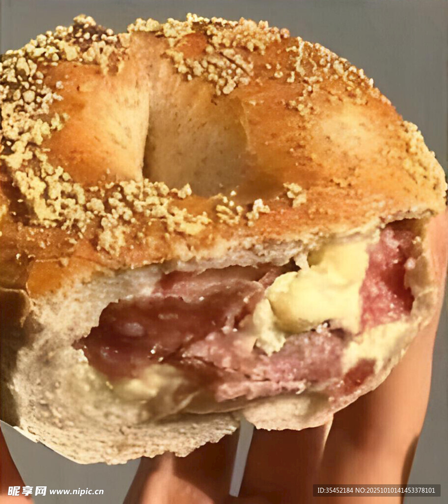 贝果夹肉