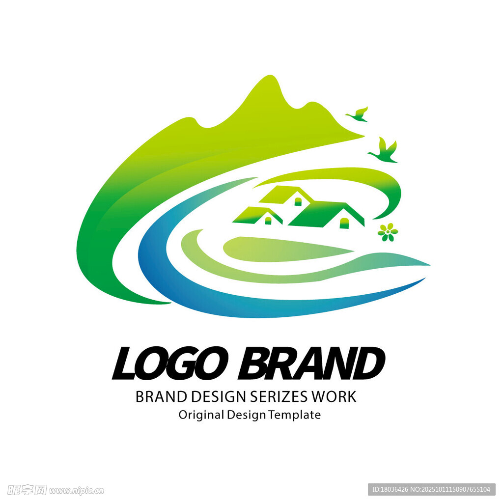 山水间旅游城市民宿标志logo