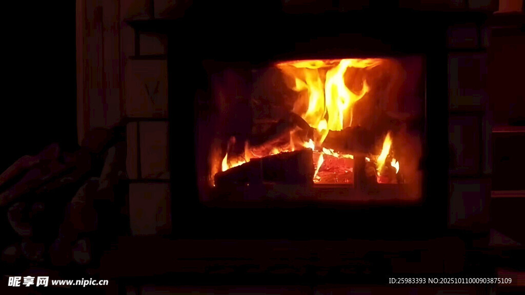 壁炉中的火焰
