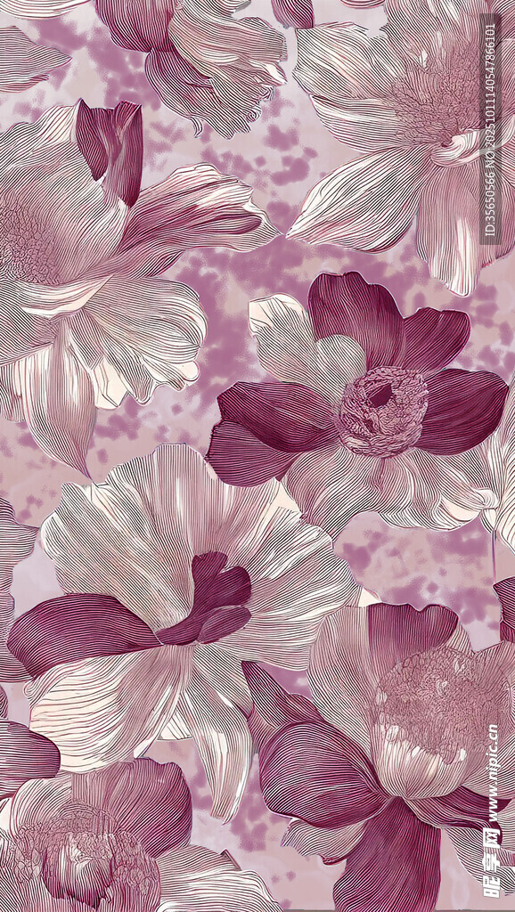 淡紫色花卉图案纹理