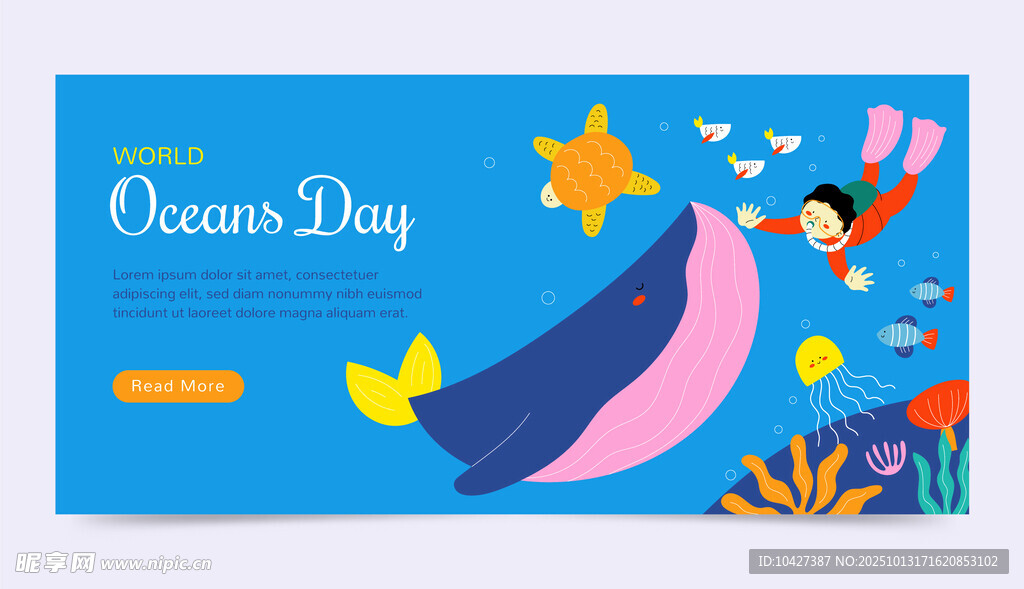 海洋日主题插画
