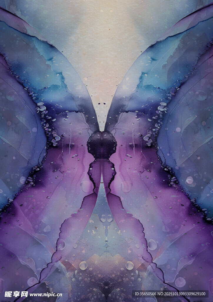 梦幻抽象双生蝶艺术画面