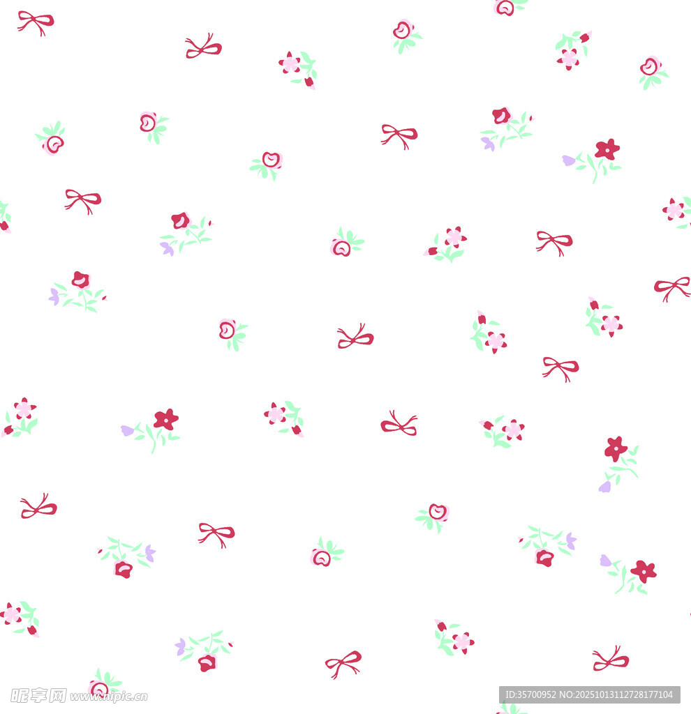 碎花蝴蝶结图案背景