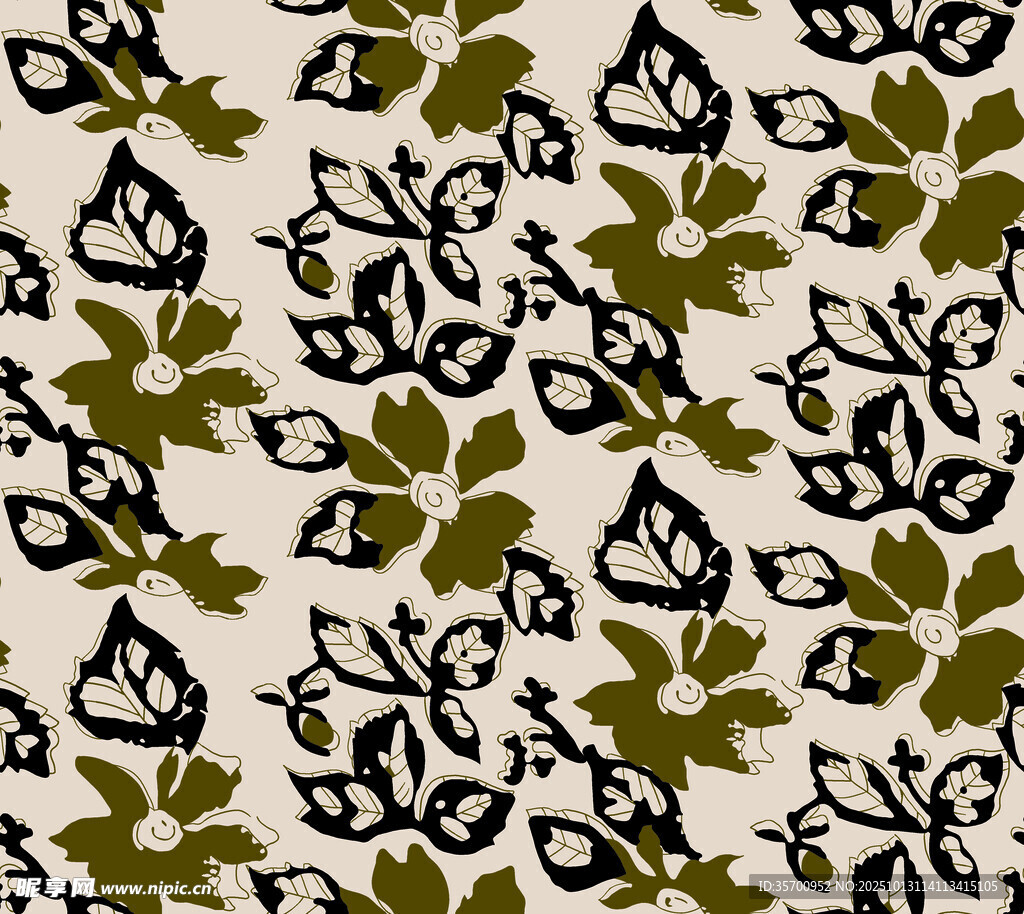 花卉蝴蝶图案的精美织物