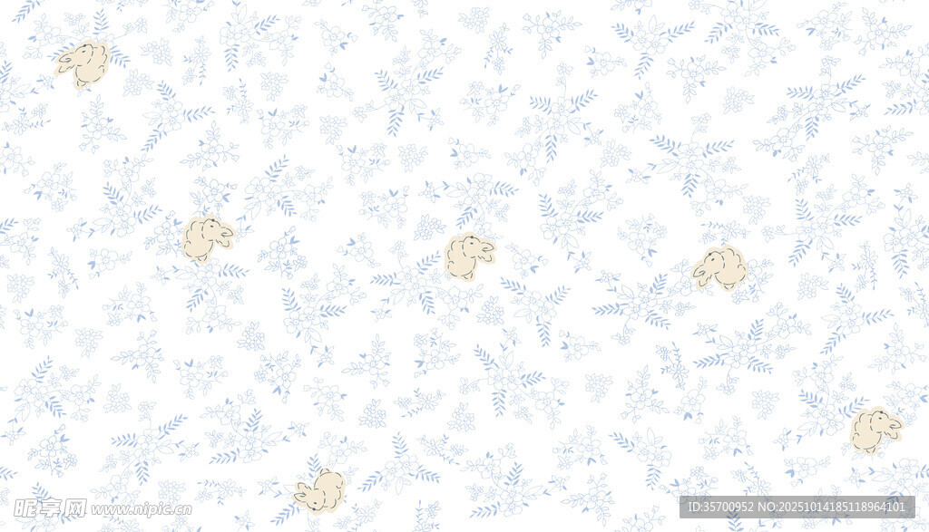 淡雅碎花图案背景纹理