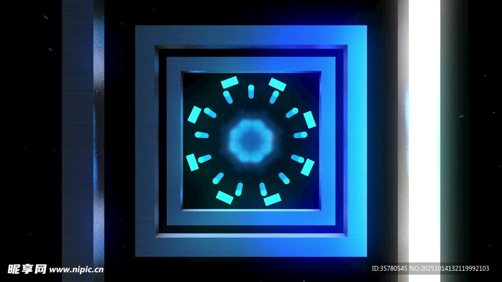 蓝色发光几何图案装饰