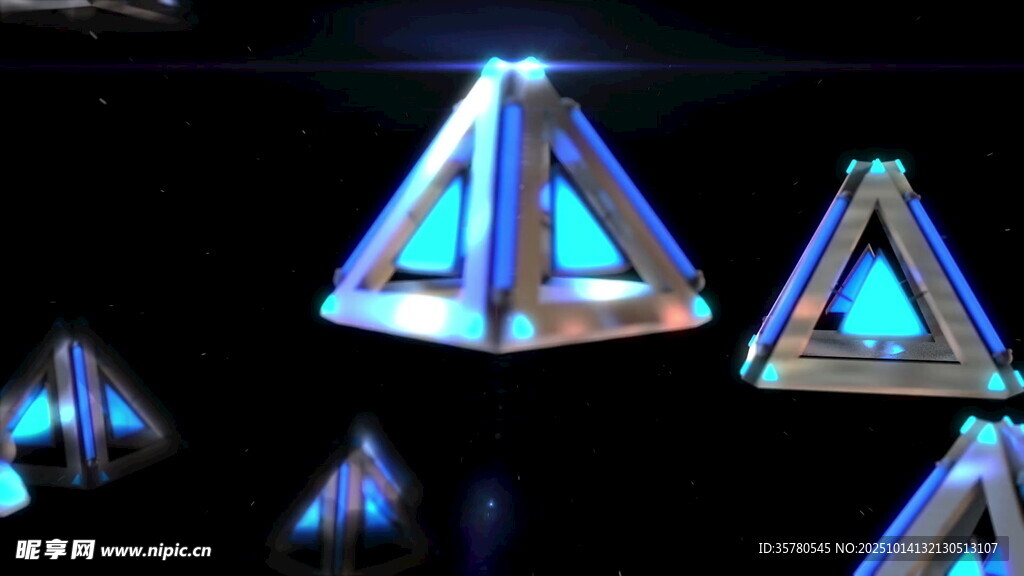 发光三角几何立体摆件