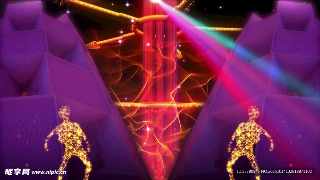 炫酷舞台灯光下的舞者