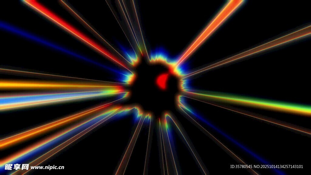 炫彩光线汇聚特效画面
