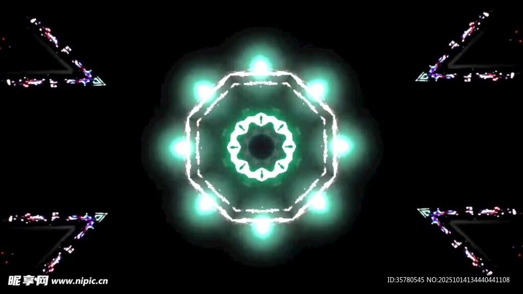 炫彩发光几何图案