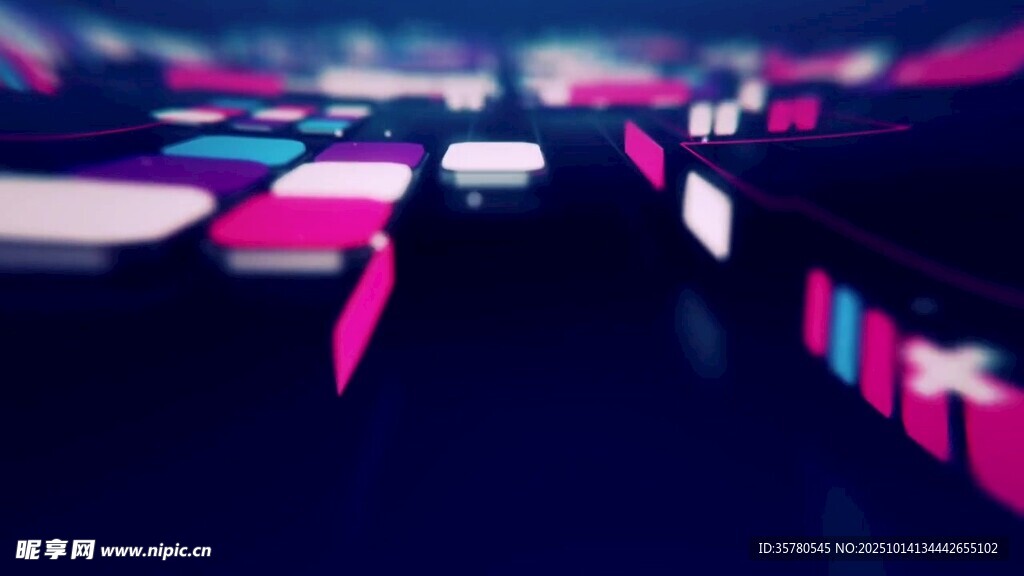 炫彩科技感方块场景