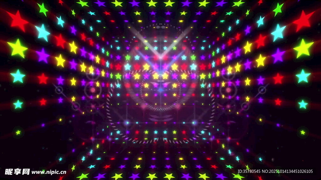 炫彩星芒灯光隧道效果