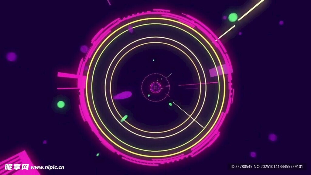 霓虹环绕的炫酷圆形图案