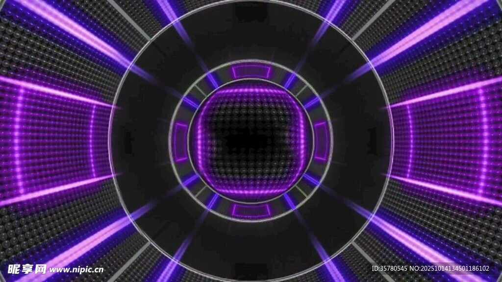 炫彩科幻风圆形霓虹图案