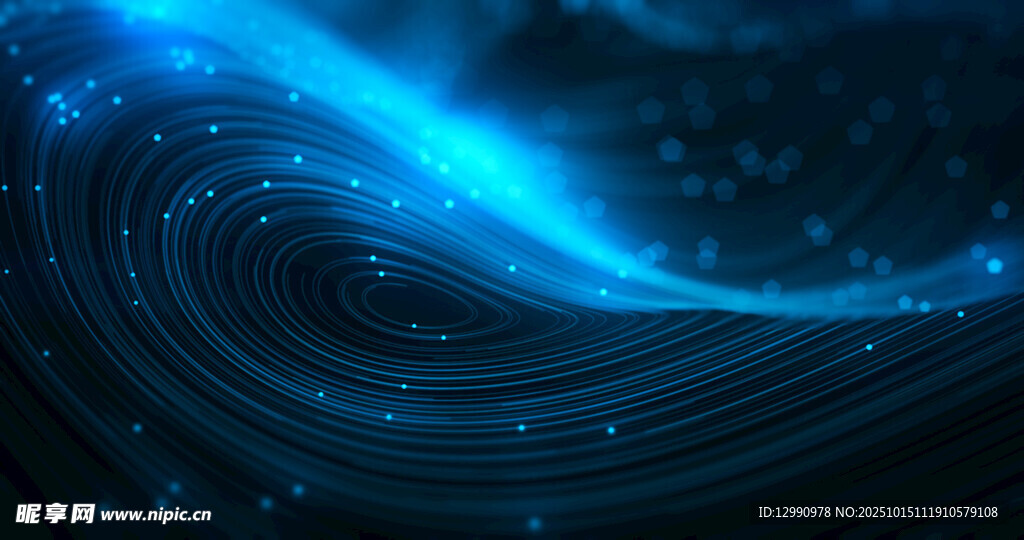 蓝色梦幻线条宇宙背景图