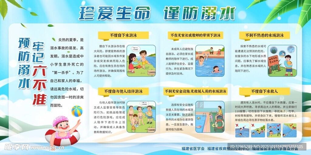 珍爱生命谨防溺水 安全宣传栏 