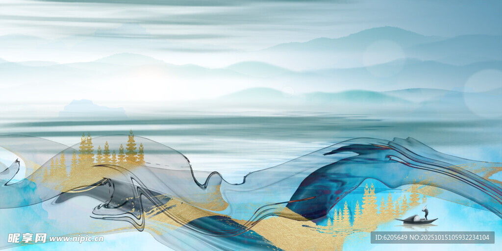 梦幻海洋风光插画