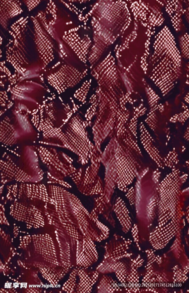 酒红色蛇纹皮革纹理