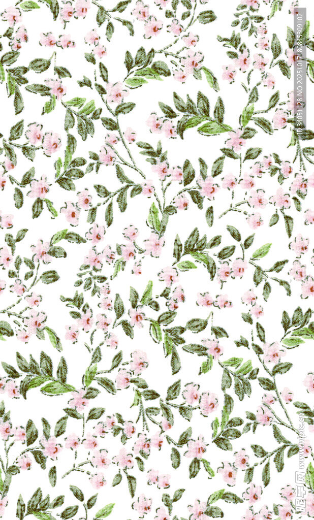 清新花卉植物无缝图案