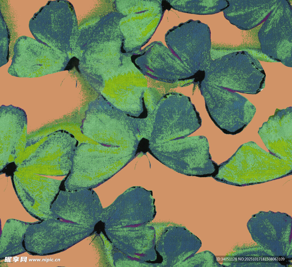 绿色蝴蝶图案背景纹理