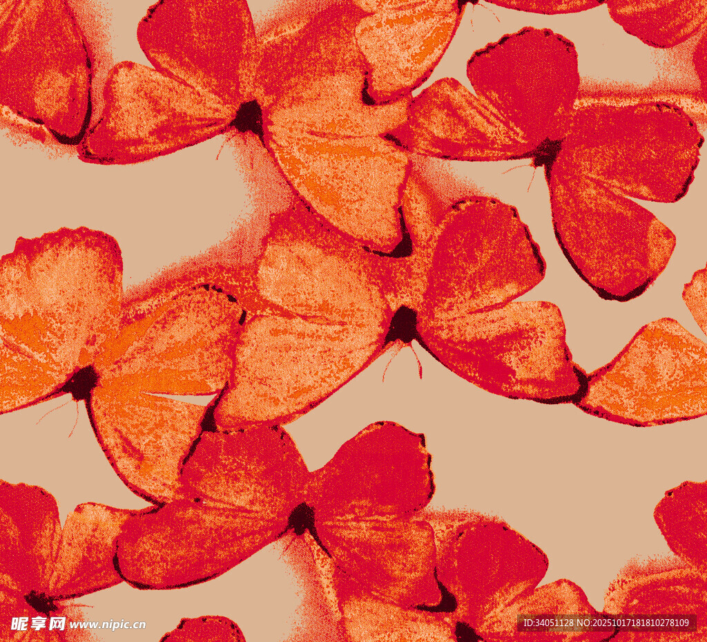 橙红色花瓣排列图案