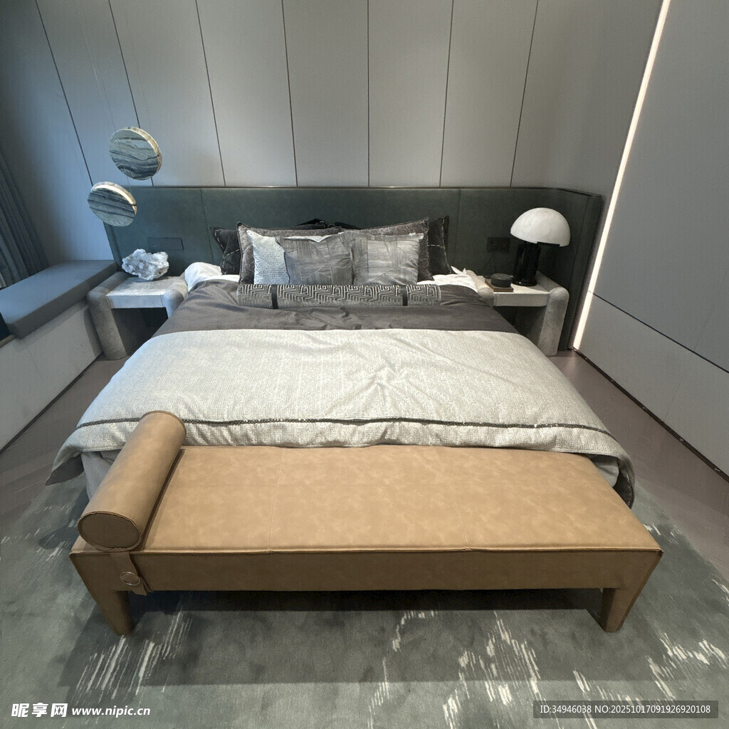 现代简约风卧室床具展示