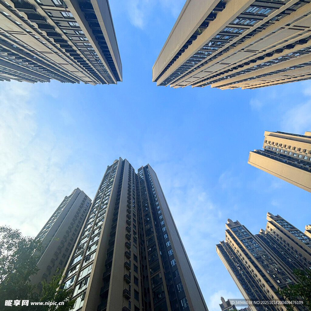 仰视林立高楼
